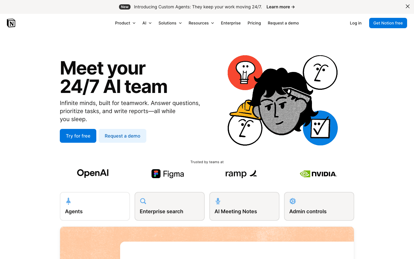 Notion AI product page