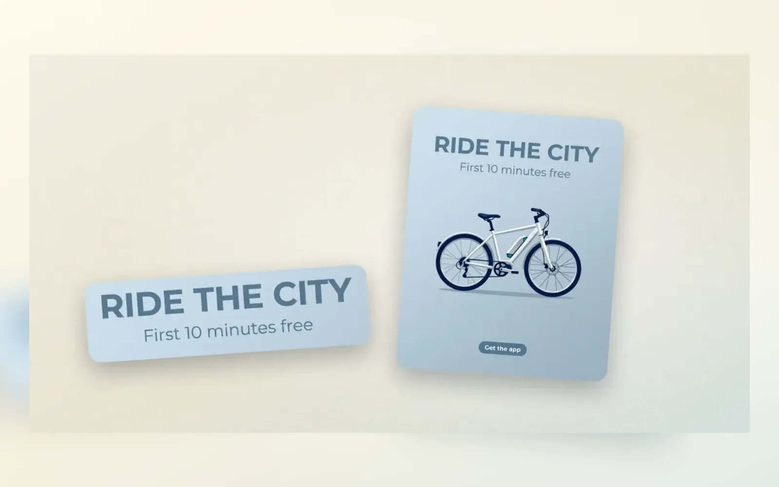 A Ride the City bike-rental launch poster made with Nano Banana 2.1, next to a zoomed crop of its headline